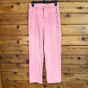 Urban Outfitters BDG Pink High Rise Carpenter Denim Pants Size 25